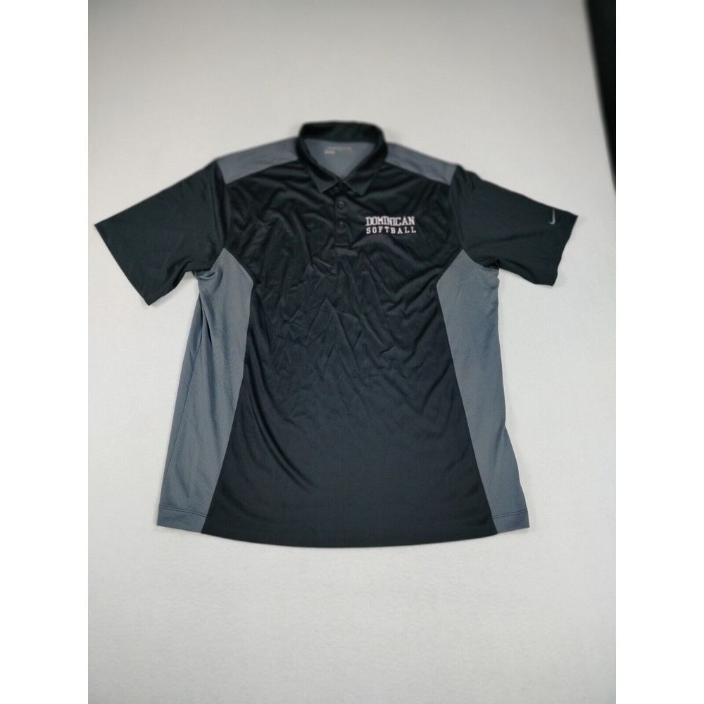 Nike Dri fit Polo Shirt Men's Large Great Dominican Softball College Golf Sports